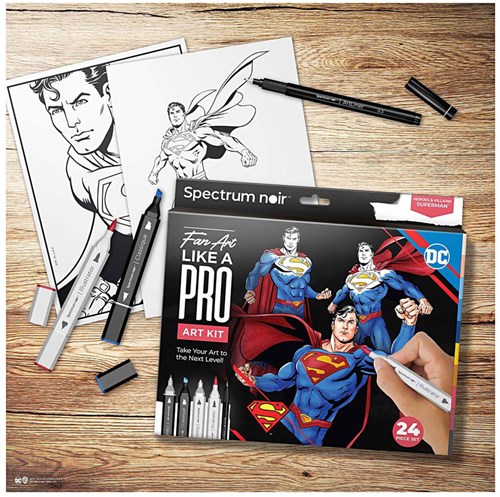 Creativ Company coffret coloriage Superman - illustration héros de bande dessinée fan-art-3