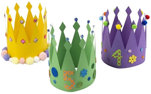 Creativ Company karton kroon knutselset - kleurrijk speelgoed 25 stuks-3