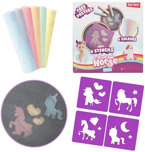 Droompaard eenhoorn stoepkrijtset 61044
