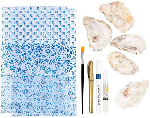 Creativ Company hobbyset decoupage oesterschelpen blauw knutselpakket-2