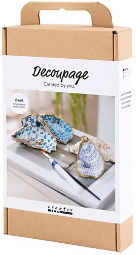 Creativ Company kit créatif coquilles d’huîtres bleu décopatch-3
