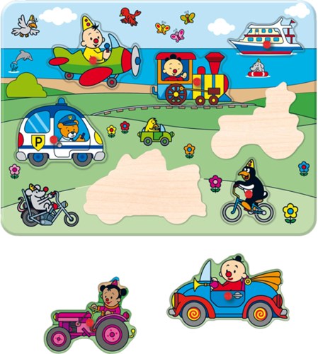Bumba houten inlegpuzzel voertuigen educatief speelgoed voor kinderen-2