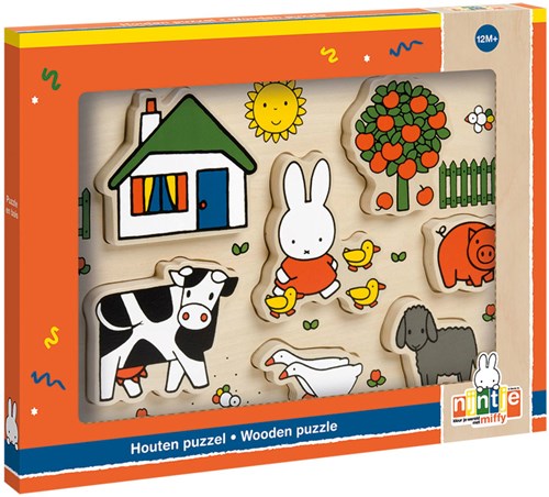 Bambolino Toys houten puzzel Nijntje boerderij educatief speelgoed