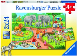 Ravensburger puzzel Een dag in de dierentuin - 2x 24 stukjes