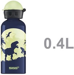 SIGG drinkfles Glow Moon Dinos aluminium 0,4L blauw kind