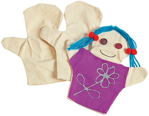 Colorations handpoppen knutselset - versier je eigen poppen, 12 stuks