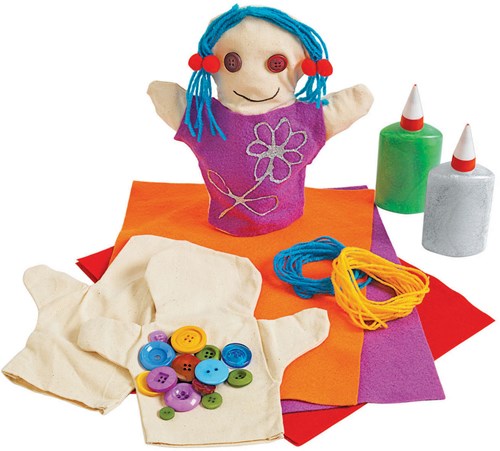 Colorations handpoppen knutselset - versier je eigen poppen, 12 stuks-3