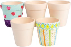 Colorations Bloempot Keramiek knutselset - Versier je eigen plantenpotten - Set van 12