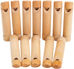 Colorations houten schuiffluitje muziekset - versierbare fluitjes 12 stuks
