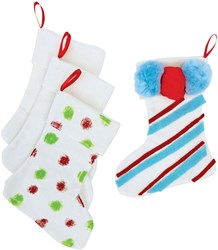 Colorations kerstsok knutselset - Versier je eigen kerstsok, set van 12