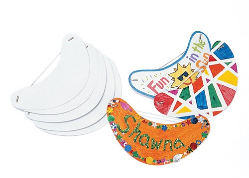 Colorations visière à décorer - Set de 24 visières en carton blanc pour enfants