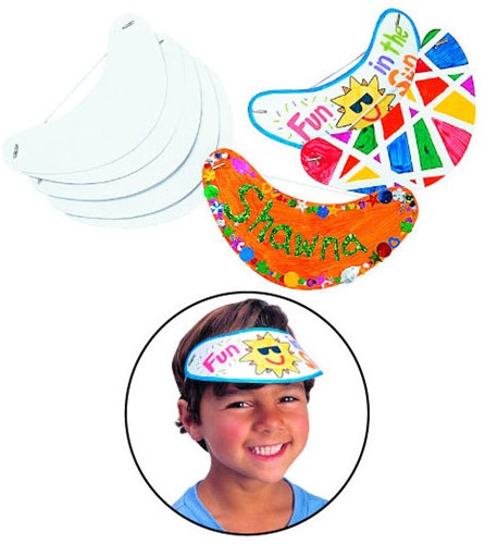 Colorations visière à décorer - Set de 24 visières en carton blanc pour enfants-2