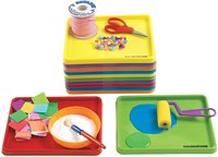 Colorations plateau de bricolage lot de 12 - plateaux colorés pour enfants