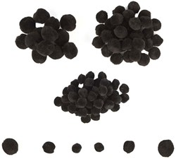 Colorations mini pompons zwart 100 stuks knutselmateriaal