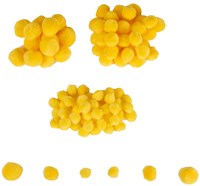 Colorations mini pompons jaunes matériel créatif 100 pièces pour enfants