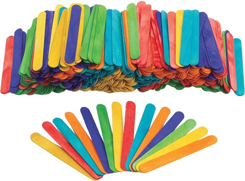 Colorations bâtonnets en bois colorés 500 pièces jouet créatif