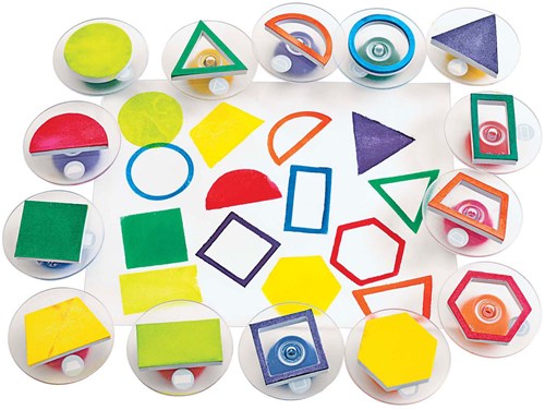 Colorations set de tampons jouet géométrique 14 pièces éducatif-2