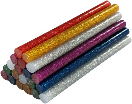 Colorations bâtons de colle pailletés set créatif 20 pièces mini pistolet à colle-2