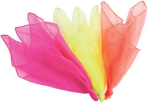Colorations foulards de jonglage - 12 couleurs néon pour enfants