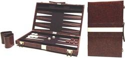 HOT Games mallette backgammon vinyle brun 46x30 cm jeu stratégique
