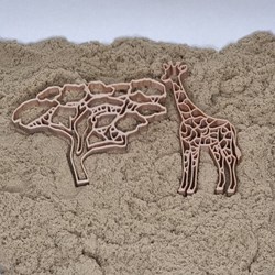 Grennn uitsteekvormpjes boom en giraf Afrika - milieuvriendelijk speelgoed