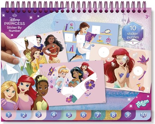 Totum Disney Princess stickerboek - educatief doeboek met kleurplaten