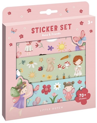 Little Dutch stickerset Jim & Friends - 3 stickervellen met speelachtergrond - stickerset