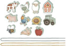 Little Dutch perles à enfiler en bois Little Farm - jouet éducatif ferme
