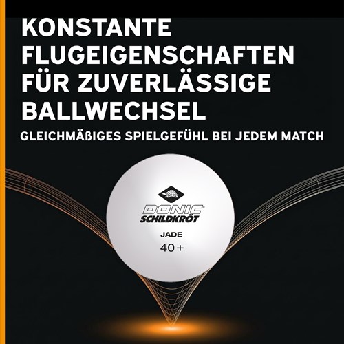 Schildkröt balles de tennis de table Jade Poly 40+ set 6 pcs blanc orange-3