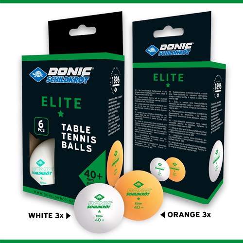 Schildkröt balles de tennis de table Poly 40+ 1-Star Elite 6 pcs orange blanc-2