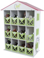 Kids GLOBE paarden speelgoed opbergbox met 12 boxen hout-2