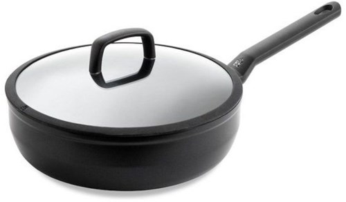 BK hapjespan keramisch inductie met deksel 24cm PFAS-vrij zwart