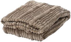 Decoris woondeken polyester ribfluweel grijs 170x130cm plaid bank