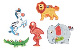 Scratch Safari beginnerspuzzel karton dieren 26 stukjes