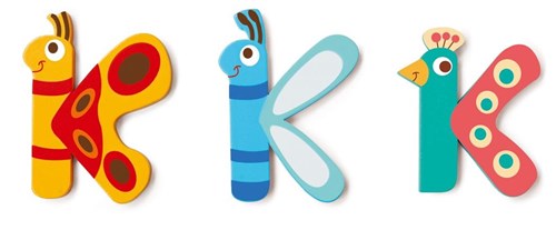 Scratch lettre en bois K - décoration chambre enfant 6 cm