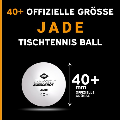 Schildkröt balles de tennis de table Jade blanc 6 pièces qualité Poly 40+-2