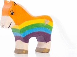 Lilu Unicorn speelgoedfiguur regenboog FSC-hout handbeschilderd