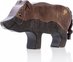 Lilu Wild zwijn houten speelfiguur FSC handbeschilderd 12,7cm