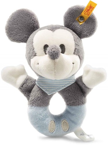 Steiff grijprammelaar Mickey Mouse, grijs/blauw/wit
