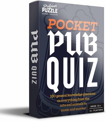 Professor Puzzle quizspel Pocket Pub Quiz kaartspel 100 vragen