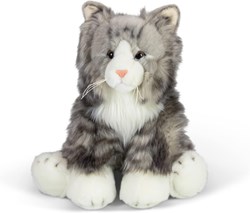 Tobar knuffel grijze kat pluche speelgoed zacht en fluffy