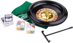 Roulette Black Jack set casino spel 30 cm compleet met speelmat