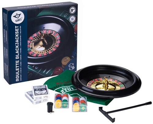 Roulette Black Jack set jeu de casino 30 cm complet avec tapis de jeu-2