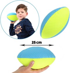 Toi-Toys rugbybal neon blauw geel sport speelgoed voor kinderen