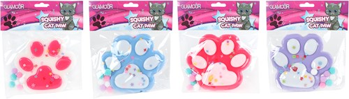 Van Manen squishy speelgoed kattenpoot glitter antistress 12,5cm-2