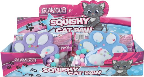 Van Manen squishy speelgoed kattenpoot glitter antistress 12,5cm-3