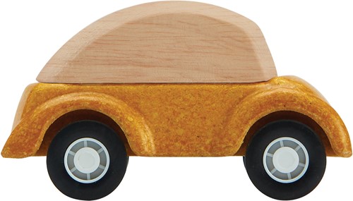 PlanToys Houten Speelgoed Gele auto-3