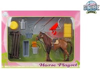 Kids GLOBE speelgoed paardenset met accessoires 13cm - speelplezier-2