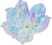 Decoris kerst bloem Magnolia iriserend op clip kunststof 13cm decoratie