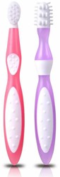 KidsMe Eerste Tandenborstel set - Voor baby, kind & peuter - Paars/Rood